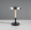 Immagine di Lampada Led da Comodino Nero Legno Vetro Fume Luce Regolabile Trio Celeste