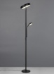 Immagine di Piantana Led Orientabile Nera 183 cm Luce Regolabile Telecomando Palermo Trio