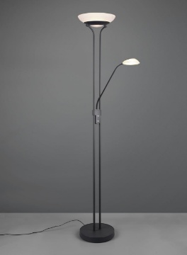 Immagine di Piantana Led Dimmer con Luce Spot da Lettura Orson Nero Trio Lighting