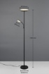 Immagine di Piantana Nera Specter 178cm 2 Luci Led Dimmerabile Trio