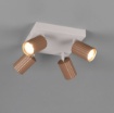 Immagine di Plafoniera Quadrata 4 Faretti Orientabili Cilindri Rigati Bronzo Caffe Soka Trio