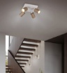 Immagine di Plafoniera Quadrata 4 Faretti Orientabili Cilindri Rigati Bronzo Caffe Soka Trio