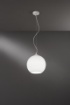 Immagine di Lampada A Sospensione Ufo Sfera Aperta Vetro Bianco 30 cm Perenz