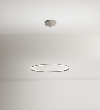 Immagine di Lampadario Circolare Grigio Led 66w 3000k Biemissione Edge Perenz