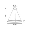 Immagine di Lampadario Edge Anello Grigio 80 cm Biemissione Led 86w 3000k Perenz