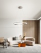 Immagine di Lampadario Edge Anello Grigio 80 cm Biemissione Led 86w 3000k Perenz