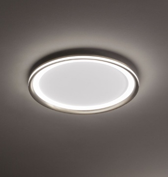 Immagine di Plafoniera Tonda 60cm Led Biemissione 3000k Edge Grigio Titanio Perenz