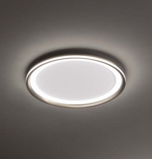 Immagine di Plafoniera Rotonda Piatta Edge Grigio 40 cm Led 3000k Perenz