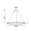Immagine di Lampadario Led Grande Cerchio Bianco 100 cm 3000k Edge Perenz