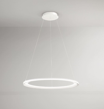 Immagine di Lampadario Led Grande Cerchio Bianco 100 cm 3000k Edge Perenz