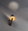 Immagine di Applique Cono Reverse Nero Oro Faretto Led 3000k Orientabile Per Comodini Perenz