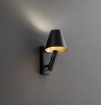 Immagine di Applique Cono Reverse Nero Oro Faretto Led 3000k Orientabile Per Comodini Perenz