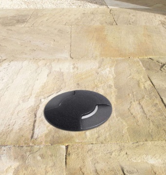 Immagine di Faretto Tondo da Giardino Incasso Pavimento Nero 9cm Capri Top Light IP67