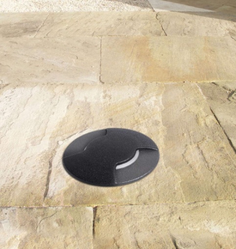 Immagine di Faretto Tondo da Giardino Incasso Pavimento Nero 9cm Capri Top Light IP67