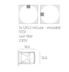 Immagine di Applique Quadrata Nera Da Esterno IP66 Lodi Top Light Con Lampadina Led Gx53 Inclusa
