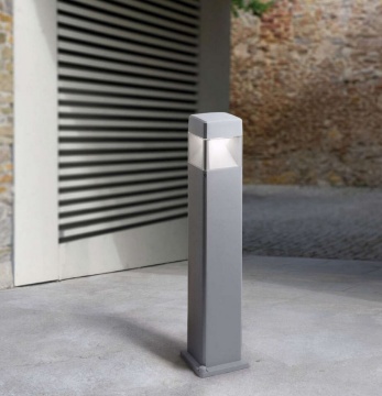Immagine di Paletto Quadrato Per Giardino Lodi 80 cm Grigio IP66 Led Gx53 10w Top Light
