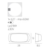 Immagine di Applique Bianca Per Esterno Top Light Andora In Resina Rettangolare IP66