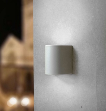 Immagine di Applique Biemissione Esterno Aosta Bianco Top Light IP55 Led Gx53 Incluse