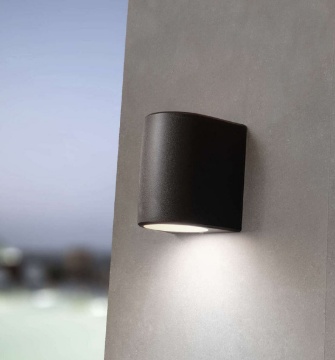 Immagine di Applique Esterno Aosta Nero IP55 Top Light LED Gx53 Inclusa