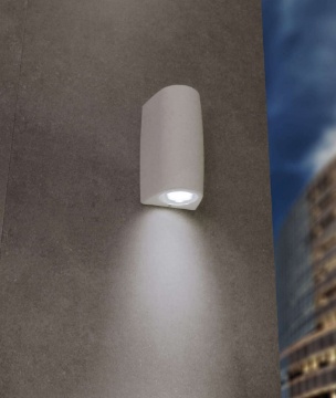 Immagine di Lampada da Parete Esterna Aosta Bianco Mono Emissione IP55 Top Light