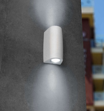 Immagine di Applique Facciata Esterna Doppia Luce GU10 Aosta Bianco Top Light