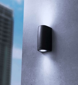 Immagine di Applique Aosta Nera Anti Corrosione Due Luci Top Light IP55