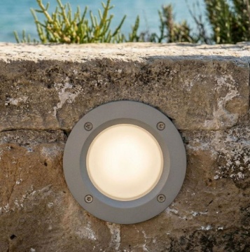 Immagine di Segnapasso Incasso Muro Grigio Anti Corrosione Parma Top Light IP66