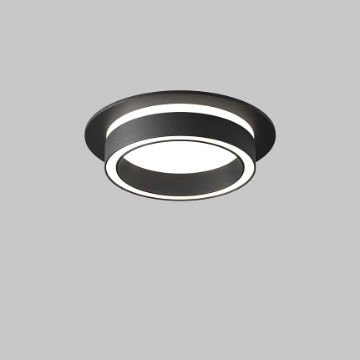 Immagine di Faretto da Incasso Tondo Sporgente Nero 105mm Orlo Maytoni Led Gx53