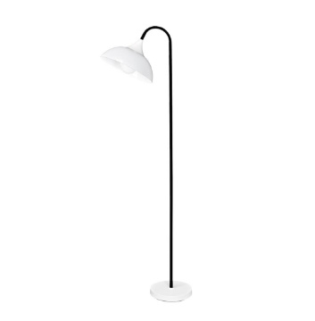 Immagine di Piantana Moderna Nera Orientabile 180 cm Cupola Bianca Swan Perenz