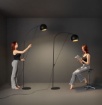 Immagine di Lampada da Terra Arco Regolabile Nero Pulley Perenz