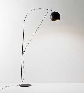 Immagine di Lampada da Terra Arco Regolabile Nero Pulley Perenz