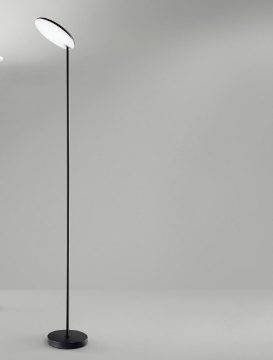 Immagine di Piantana Nera Disco Led Orientabile 3000k Dimmer 183 cm Ophelia Perenz