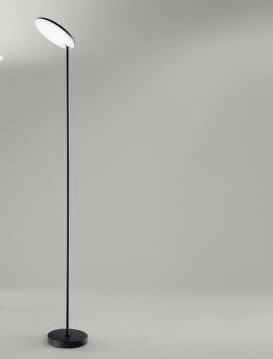 Immagine di Piantana Nera Disco Led Orientabile 3000k Dimmer 183 cm Ophelia Perenz