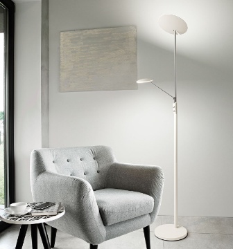 Immagine di Piantana Led Miranda Cromo Bianco Dimmerabile Con Luce Lettura Perenz