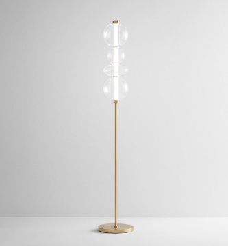 Immagine di Piantana Soggiorno Oro Bubbles Vetro Trasparente Led 3000k Perenz