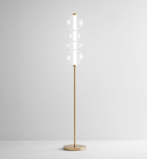 Immagine di Piantana Soggiorno Oro Bubbles Vetro Trasparente Led 3000k Perenz