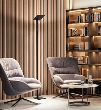 Immagine di Piantana Perenz Quadra Nera Led Orientabile Con Dimmer CCT