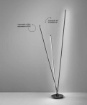 Immagine di Lampada da Terra Nera Perenz Twins Bacchette Orientabili Led Dimmer 3000k