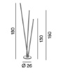Immagine di Lampada da Terra Nera Perenz Twins Bacchette Orientabili Led Dimmer 3000k