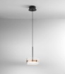 Immagine di Sospensione Rotonda Aere Oro Rosa Led 3000k Dimmer Per Penisola Perenz