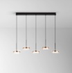 Immagine di Lampadario Lineare Pendenti Oro Rosa Led Dimmer 3000k Aere Perenz