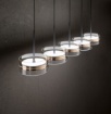 Immagine di Lampadario Lineare Pendenti Oro Rosa Led Dimmer 3000k Aere Perenz