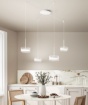 Immagine di Lampadario Aere Perenz Bianco 4 Pendenti Decentrati Led Dimmerabile
