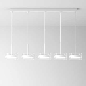 Immagine di Lampadario da Tavolo Bianco Aere 5 Pendenti Led Dimmer 3000k