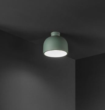 Immagine di Plafoniera Campana Verde Bianco Yelmo Perenz 1xE27