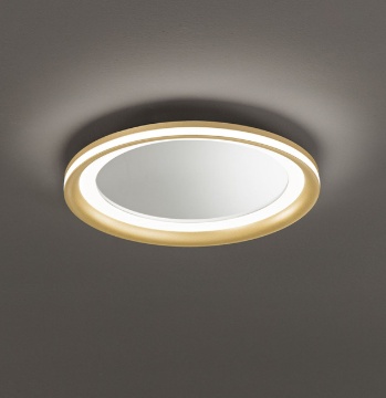 Immagine di Plafoniera Tonda Specchiata Oro 60 cm Led 59w 3000k Perenz Miro