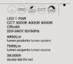 Immagine di Plafoniera Syncro Nera 6 Bacchette Led 70w CCT Perenz