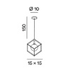 Immagine di Sospensione Oro con Sfera Vetro 15x15cm Cube Perenz