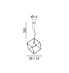 Immagine di Lampadario Moderno Cube Perenz Metallo Nero 35x35cm