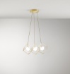Immagine di Lampadario Per Cucina Tre Pendenti Oro Cube Perenz